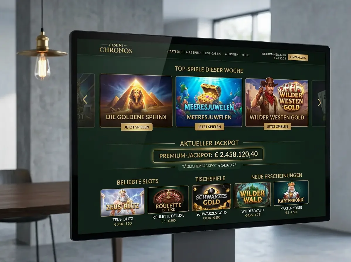 Lobby von Bassbet mit Slots, Live-Casino und Tischspielen