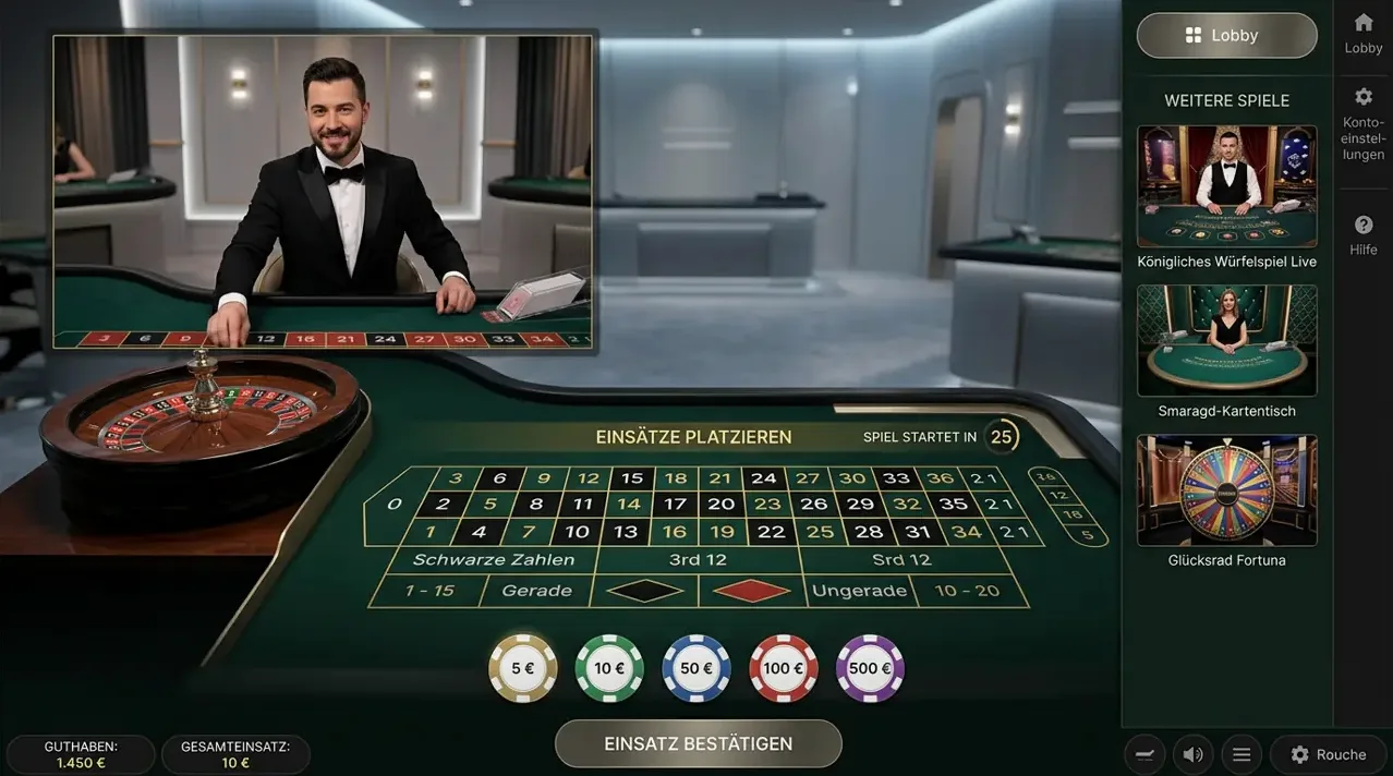 Live Casino im Angebot von Bassbet